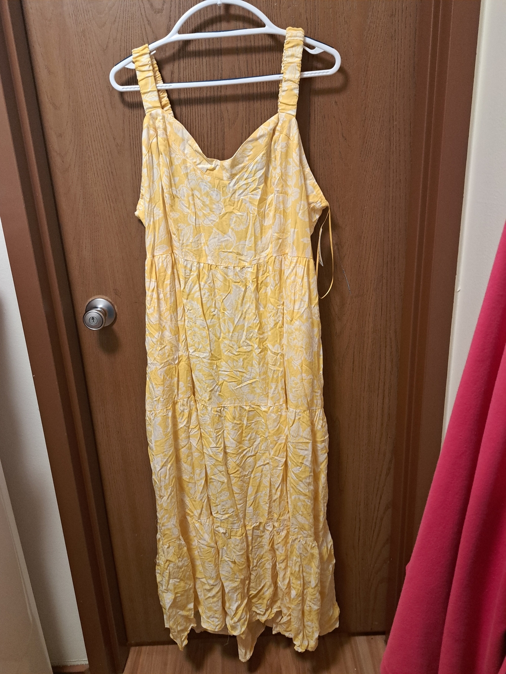 Terra & Sky Yellow Floral Ruffle Strap Maxi Dress